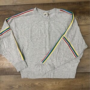 Express Dolman Top Gray with Rainbow Ribbon Sz Medium